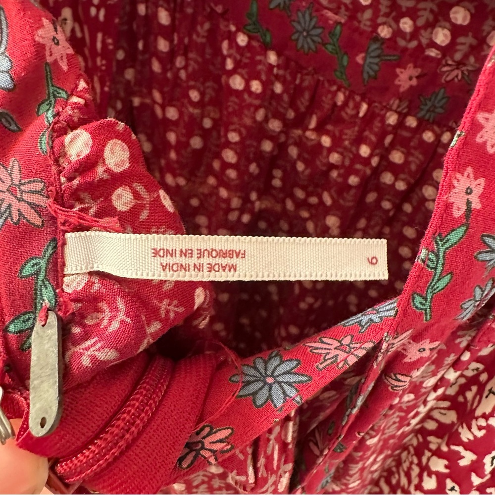 Free People Yesica Floral Maxi Prairie Dress Size 6 - Picture 8 of 9